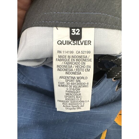 Quiksilver Men's 32 High Line Choppa 19" Board Short Blue NWT - Picture 11 of 16